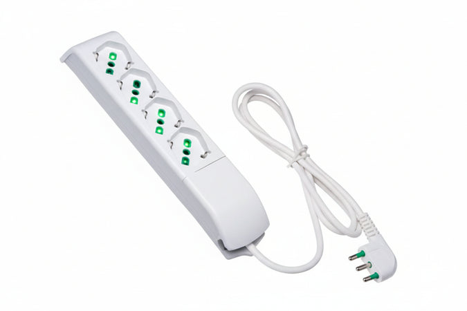 Multipresa 4 Posti Bipasso + Schuko Bianco 410110 Fanton