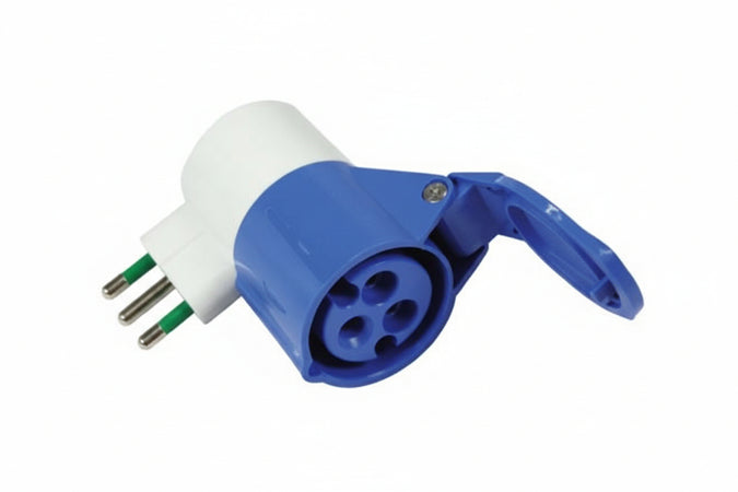 Adattatore Industriale Con Spina 16A E Presa Cee 309 16A Colore Blu 73000 Fanton