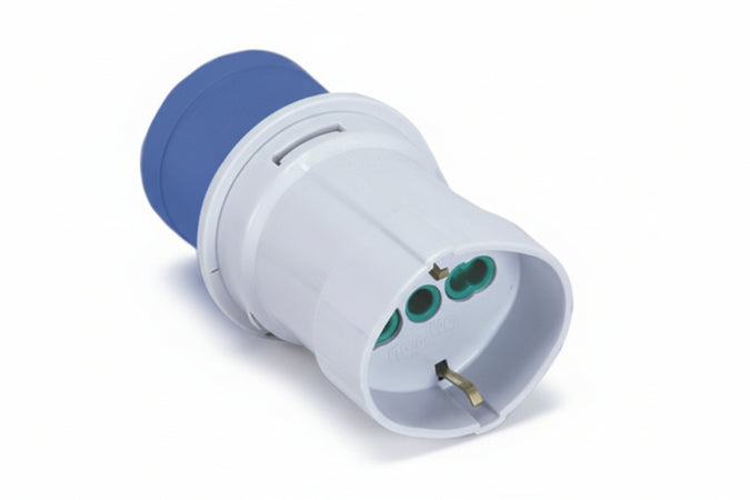 Adattatore Industriale Con Spina Cee 309 Ip44 E Presa Bipasso E Schuko 16A 73100 Fanton