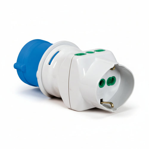 Adattatore Industriale Con Spina Cee Ip44 E Prese Bipasso E Schuko 16A 73090 Fanton