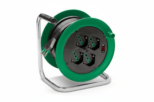 Avvolgicavo Civile Elettrico Zeus 4 Prese Ø Mm.195 Cavo Mt.15 H05Vvf Sezione 3G1 Fanton
