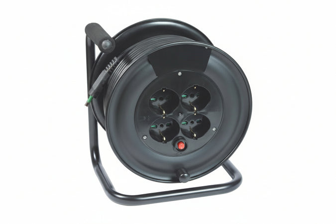 Avvolgicavo Civile Elettrico Onda 4 Prese Linea Garanti Ø Mm.260 Cavo Mt.25 H05Vvf Sezione 3G1,5 Fanton