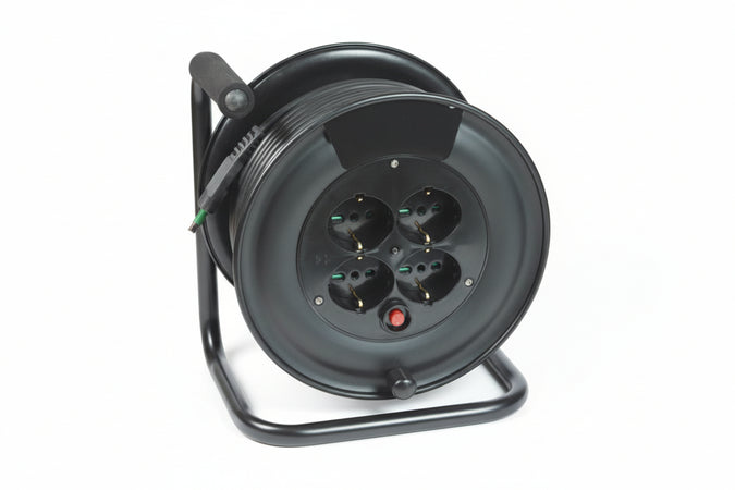 Avvolgicavo Civile Elettrico Onda 4 Prese Linea Garanti Ø Mm.260 Cavo Mt.50 H05Vvf Sezione 3G1,5 Fanton