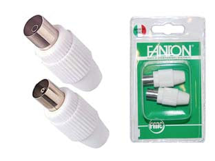 Giungicavo Tv Spina + Presa Coassiale Mm.9,5- - Mm.9,5 37020 - 4 Blister Fanton