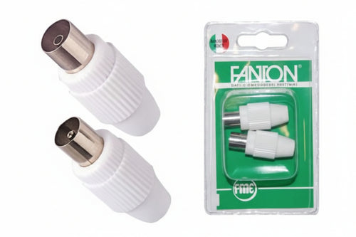 Giungicavo Tv Spina + Presa Coassiale Mm.9,5- - Mm.9,5 37020 - 4 Blister Fanton