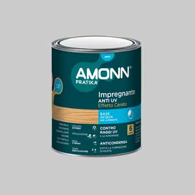 Impregnante All'Acqua Anti-Uv Effetto Cera Amonn 0,75 Lt - Noce Chiaro - Amonn