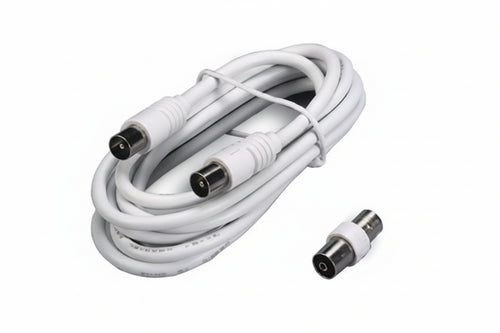 Prolunga Tv Con Cavo Coax Spina Maschiofemmina + Adattatore Maschio Mt.2 Bianca 31000 Fanton