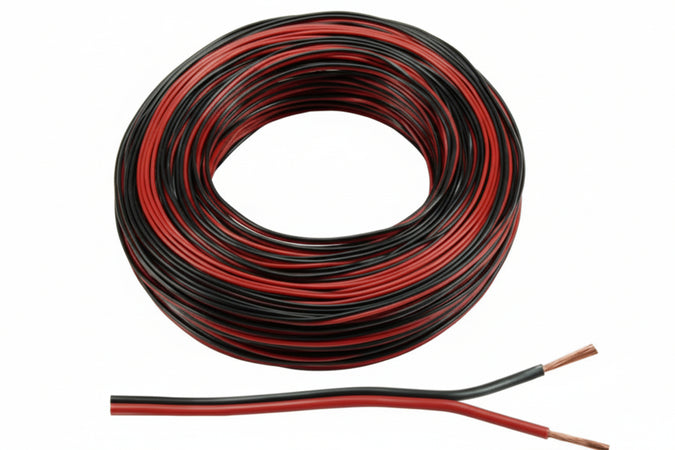 Cavo Elettrico Bipolare Piattina Per Altoparlanti Rosso/Nero- - 2X Mmq.0,75 - 100 Mt