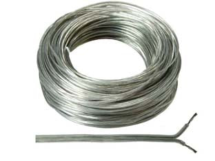 Cavo Elettrico Bipolare Piattina Costa Stretta Argento- - 2X Mmq.0,50 Colore Argento - 100 Mt