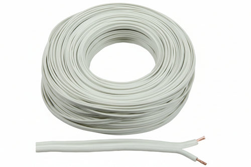 Cavo Elettrico Bipolare Piattina Costa Larga Bianco- - 2X Mmq.1 Colore Bianco - 100 Mt