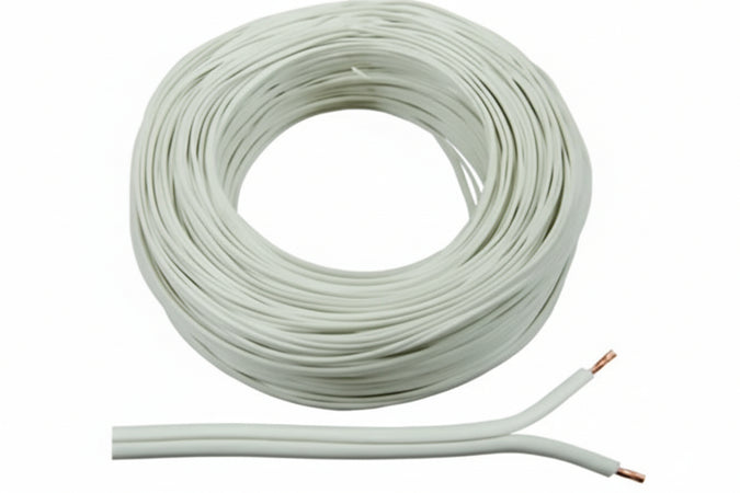 Cavo Elettrico Bipolare Bianco H03Vvh2-F- - 2X Mmq.0,75 Colore Bianco - 100 Mt