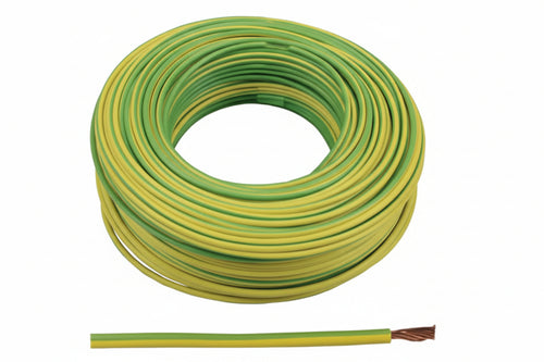 Cavo Elettrico Unipolare Antifiamma Giallo/Verde- - 1X Mmq.1,5 Colore Giallo/Verde - 100 Mt