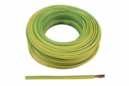 Cavo Elettrico Unipolare Antifiamma Giallo/Verde- - 1X Mmq.2,5 Colore Giallo/Verde - 100 Mt