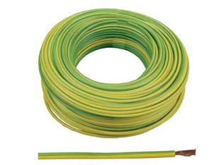 Cavo Elettrico Unipolare Antifiamma Giallo/Verde- - 1X Mmq.6 Colore Giallo/Verde - 100 Mt
