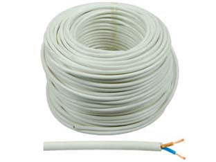 Cavo Elettrico Bipolare Similgomma Bianco H05Vv-F- - 2X Mmq.1,5 Colore Bianco - 100 Mt