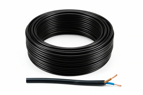 Cavo Elettrico Bipolare Similgomma Nero H05Vv-F- - 2X Mmq.1 Colore Nero - 100 Mt