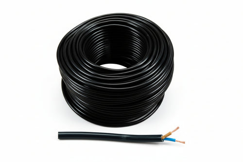 Cavo Elettrico Bipolare Similgomma Nero H05Vv-F- - 2X Mmq.1,5 Colore Nero - 100 Mt