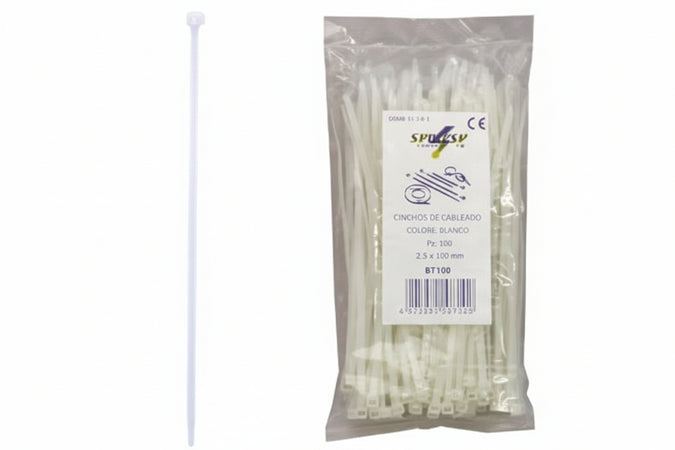 Fascette Nylon Naturale- - Mm.2,5X100 - 1 Busta Syntesy