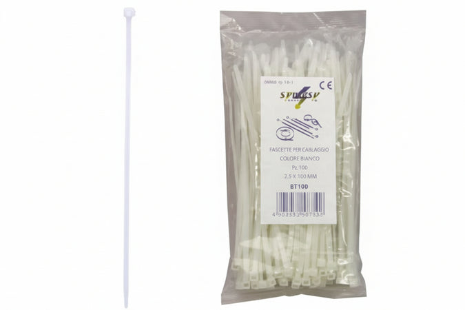 Fascette Nylon Naturale- - Mm.2,5X200 - 1 Busta Syntesy