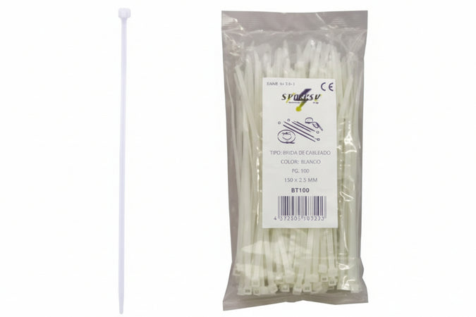 Fascette Nylon Naturale- - Mm.7,5X350 - 1 Busta Syntesy