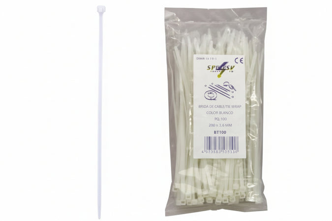 Fascette Nylon Naturale- - Mm.7,6X250 - 1 Busta Syntesy