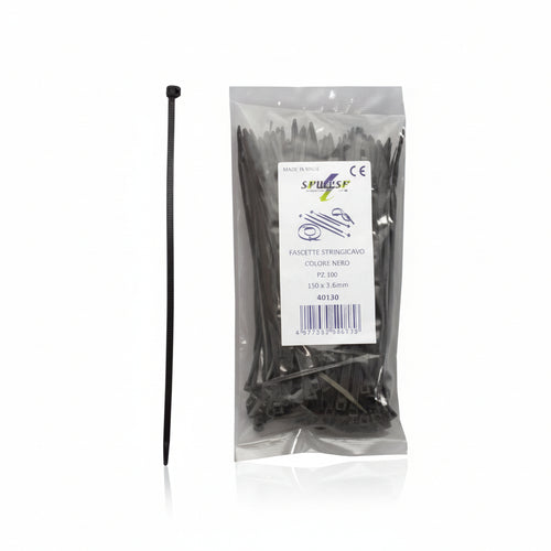 Fascette Nylon Nere- - Mm.3,6X140 - 1 Busta Syntesy