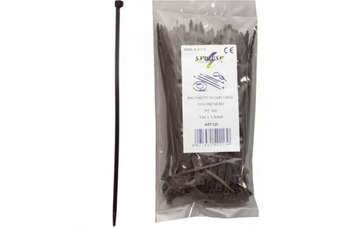 Fascette Nylon Nere- - Mm.7,5X350 - 1 Busta Syntesy