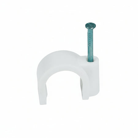 Graffette Fissacavo Bianche- - Ø Mm.3,5 Conf.100 Pezzi - 1 Scatola Syntesy