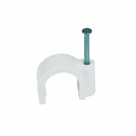 Graffette Fissacavo Bianche- - Ø Mm.18 Conf.100 Pezzi - 1 Scatola Syntesy