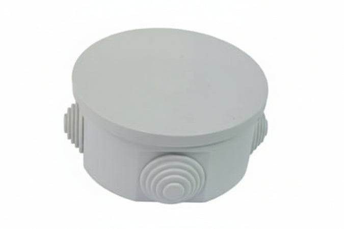 Scatola Stagna Tonda Con Coperchio E 4 Passacavi Ip44- - Ø Mm.80X40H. (002) - 9 Pezzi Marlanvil