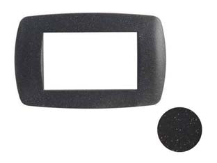 Placca 3 Posti Millennium Nero Flash- - 3 Posti - Mm.123X84H. (7843.Tn) - 15 Pezzi Marlanvil