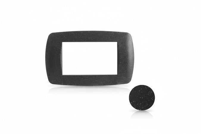 Placca 3 Posti Millennium Nero Flash- - 3 Posti - Mm.123X84H. (7843.Tn) - 15 Pezzi Marlanvil