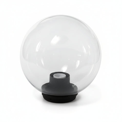 Globo Incolore Con Base E Portalampade- - Ø Mm.250 Max 60W - 2 Pezzi