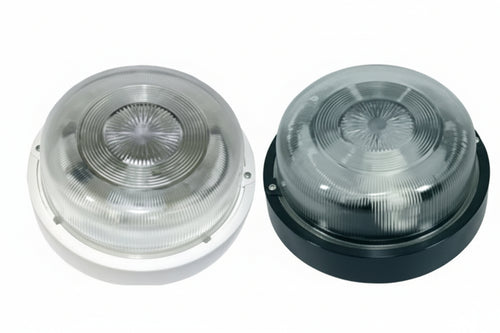 Plafoniera Tonda In Polipropilene Senza Gabbia Max 60W Ip44 Ø 200X90H. Colore Bianco