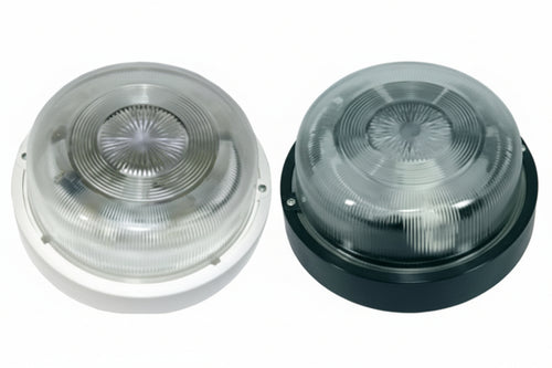 Plafoniera Tonda In Polipropilene Senza Gabbia Max 60W Ip44 Ø 200X90H. Colore Nero