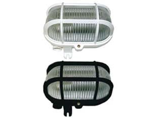 Plafoniera Ovale Con Gabbia- - Max 40W Ip44 - Mm.185X107X105H. Colore Bianco - 2 Pezzi Syntesy