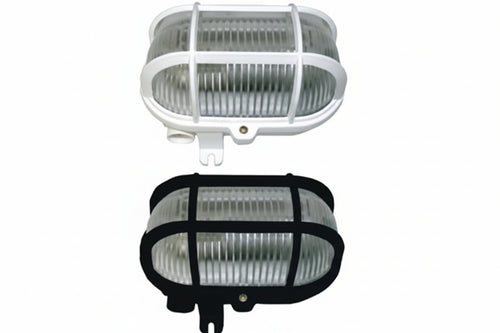 Plafoniera Ovale Con Gabbia- - Max 40W Ip44 - Mm.185X107X105H. Colore Nero - 2 Pezzi Syntesy