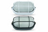 Plafoniera Ovale Con Gabbia In Alluminio Per Esterno 60W Ip54 Mm.210X107X95H. Nero Syntesy