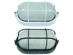 Plafoniera Ovale Con Gabbia In Alluminio Per Esterno 60W Ip54 Mm.210X107X95H. Nero Syntesy