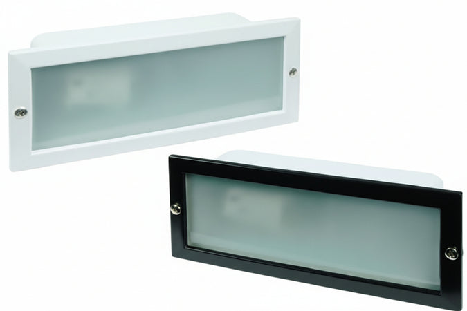 Faretti A Incasso Rettangolari In Alluminio Per Esterno 60W Ip54 Mm.234X100X80H. Bianco Syntesy