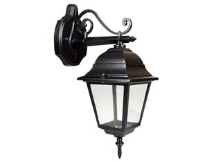 Lanterna Con Braccio Superiore Lavorato Modello New York 60W Ip44 Mm.192X370H. Colore Nero Syntesy