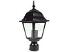 Lanterna Per Palo Mm.60 Modello New York 60W Ip44 Nero Mm.150X367H. Colore Nero Syntesy