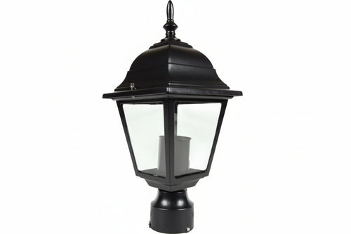 Lanterna Per Palo Mm.60 Modello New York 60W Ip44 Nero Mm.150X367H. Colore Nero Syntesy