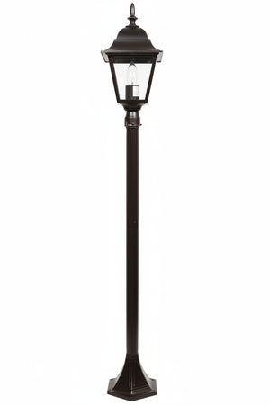 Lampioncino Su Palo Modello New York 100W Ip44 Cm.120H. Colore Nero Syntesy