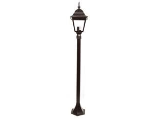 Lampioncino Su Palo Modello New York 100W Ip44 Cm.120H. Colore Nero Syntesy