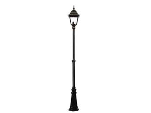 Lampione Su Palo Modello New York 100W Ip44 Cm.210H. Colore Nero Syntesy