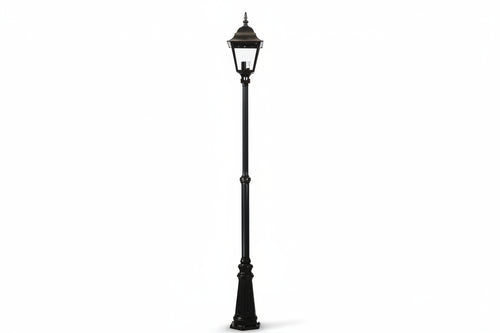 Lampione Su Palo Modello New York 100W Ip44 Cm.210H. Colore Nero Syntesy