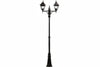 Lampione 2 Luci Su Palo Modello New York 2X100W Ip44 Cm.230H. Colore Nero Syntesy