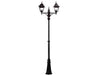 Lampione 2 Luci Su Palo Modello New York 2X100W Ip44 Cm.230H. Colore Nero Syntesy