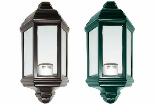 Lanterna A Parete Modello Londra 60W Ip44 Mm.176X100X360H. Colore Verde Anticato Syntesy